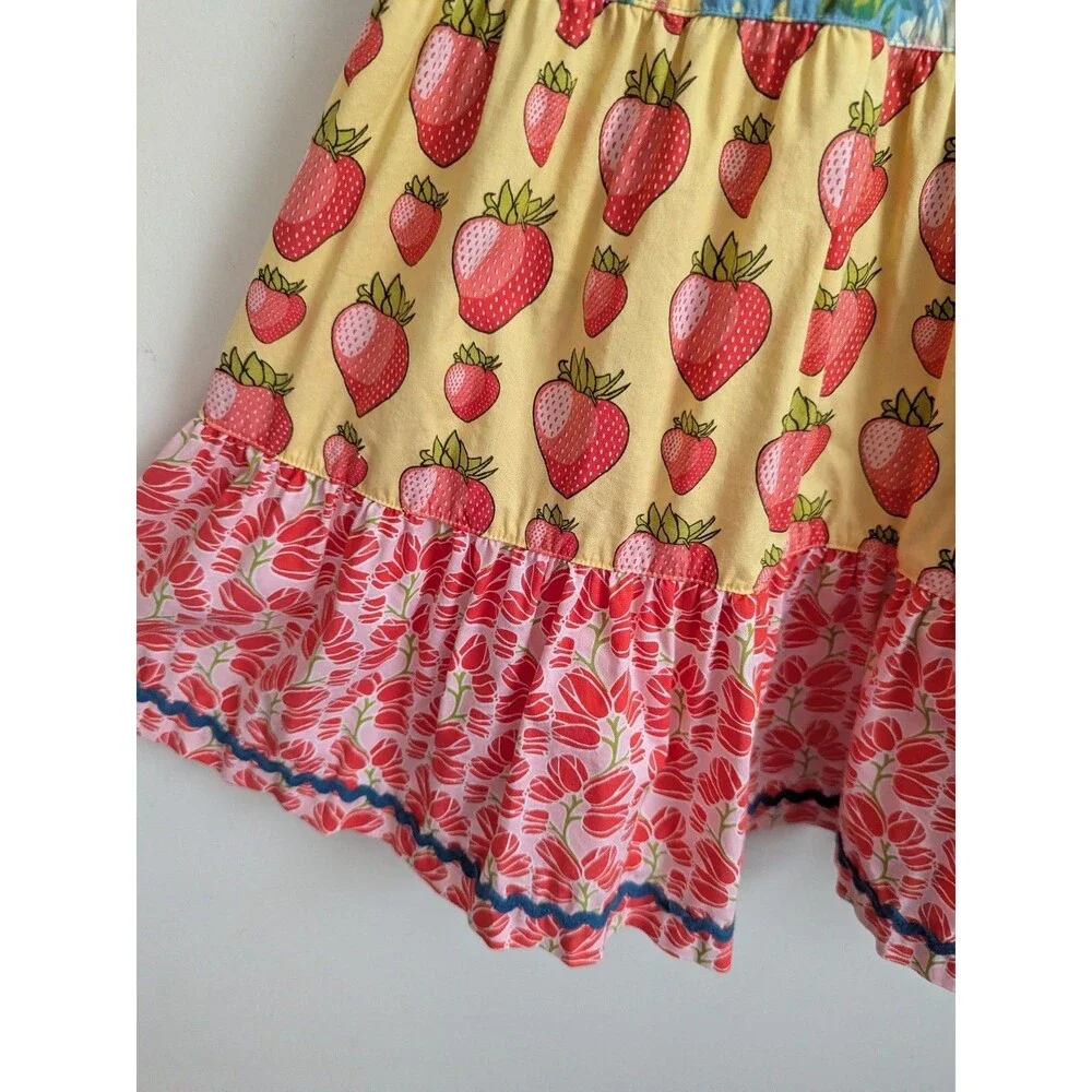 Matilda Jane Meadow Sweet Ellie Sun Dress Strawberries Girls Size 10 Cottagecore